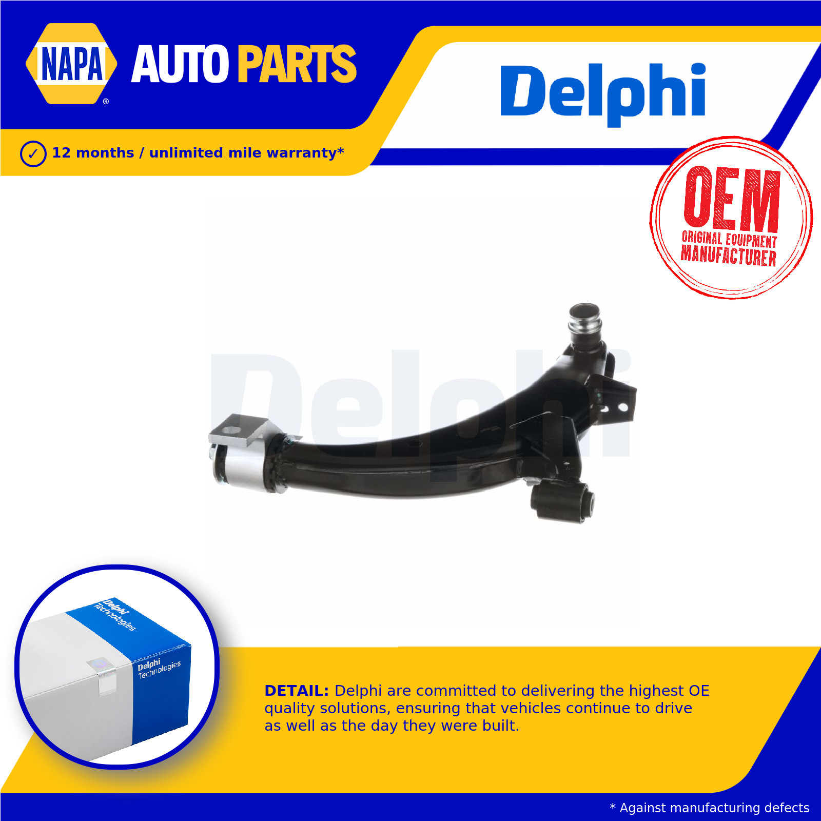 Wishbone / Suspension Arm Front Lower, Left, Outer TC7960 Delphi Track Control