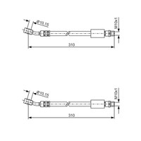 2X Bosch BremsschlÄUche Vorne Passend FÜR Opel Combo Corsa Tigra Links+Rechts