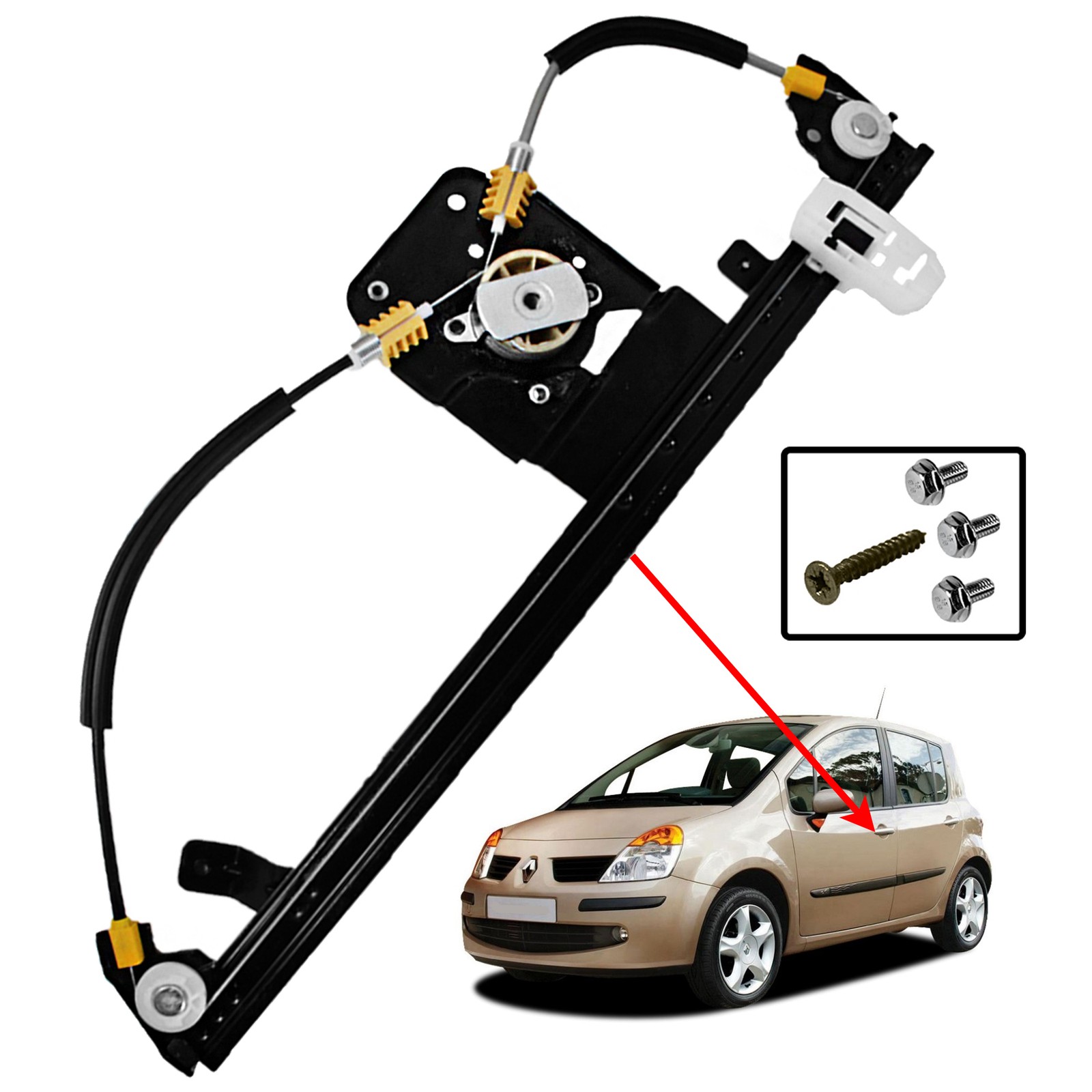 Lève-vitre avant gauche sans moteur Renault Modus 2004-2007 phase 1