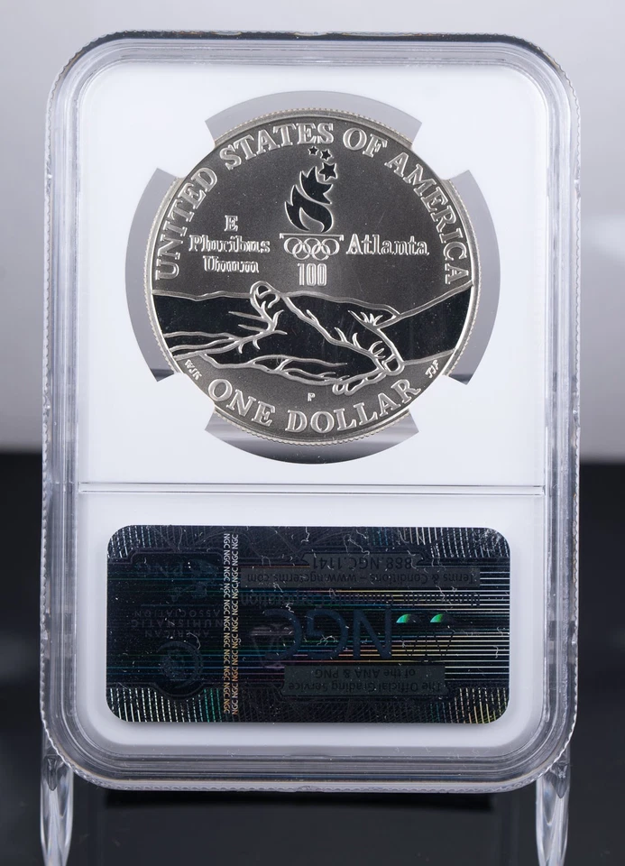 Certified 1995-P Silver $1 NGC PF69 Ultra Cameo Olympics Gymnastics  - Image 3 of 4