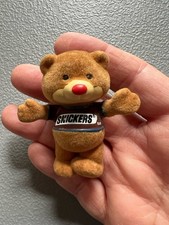 Vintage Snickers Flocked Bear Figurine Mars Candy Advertising 1987