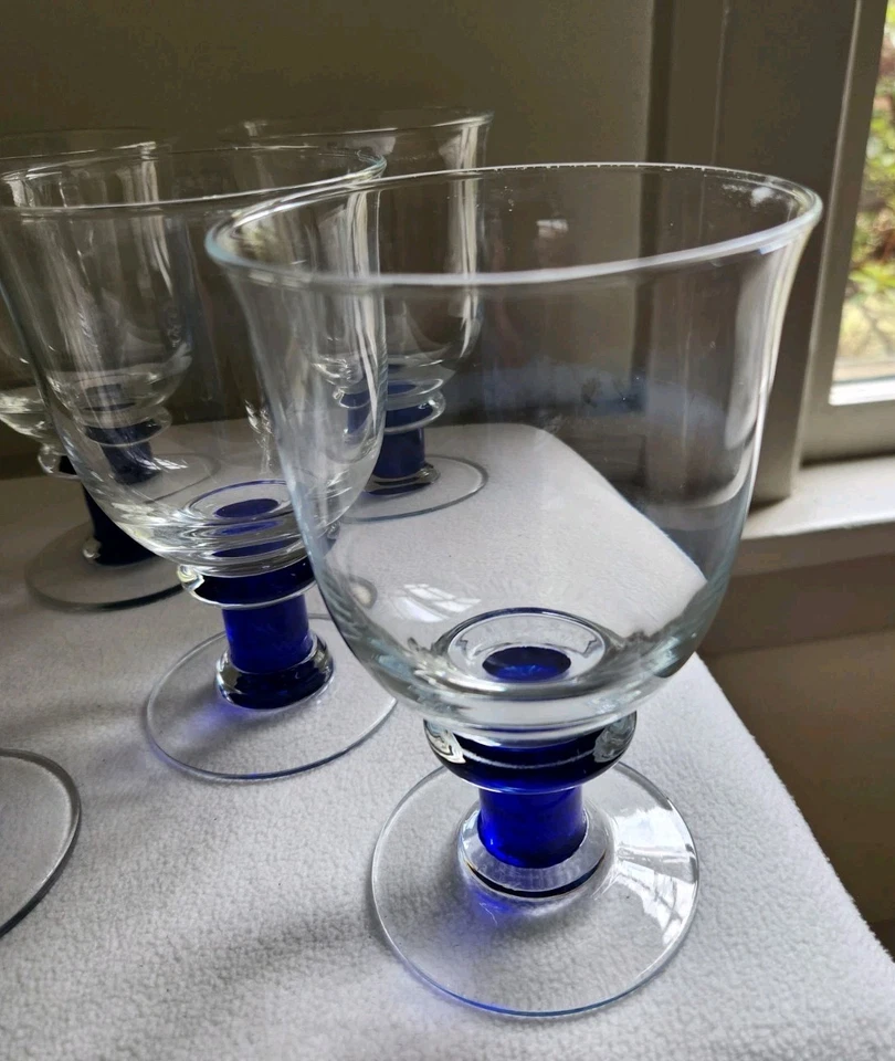 Denby Magnum Blue Stemmed Water Goblets (Set of 5) *PLEASE READ* - Image 3 of 4