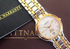 STUNS! WITTNAUER GENTS QTZ. PRESENTATION WATCH.MINT LOGO DIAL.ORIG BOX/PAPERS'02