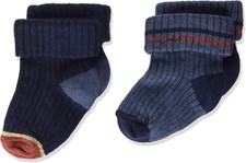 Noppies Baby Boys B Socks Rustavi Baby Socks, Black Iris, 2 Pack 0M-3M
