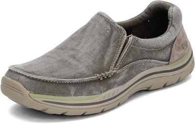 Skechers mens Expected Avillo Moccasin, Khaki, 12 X-Wide US