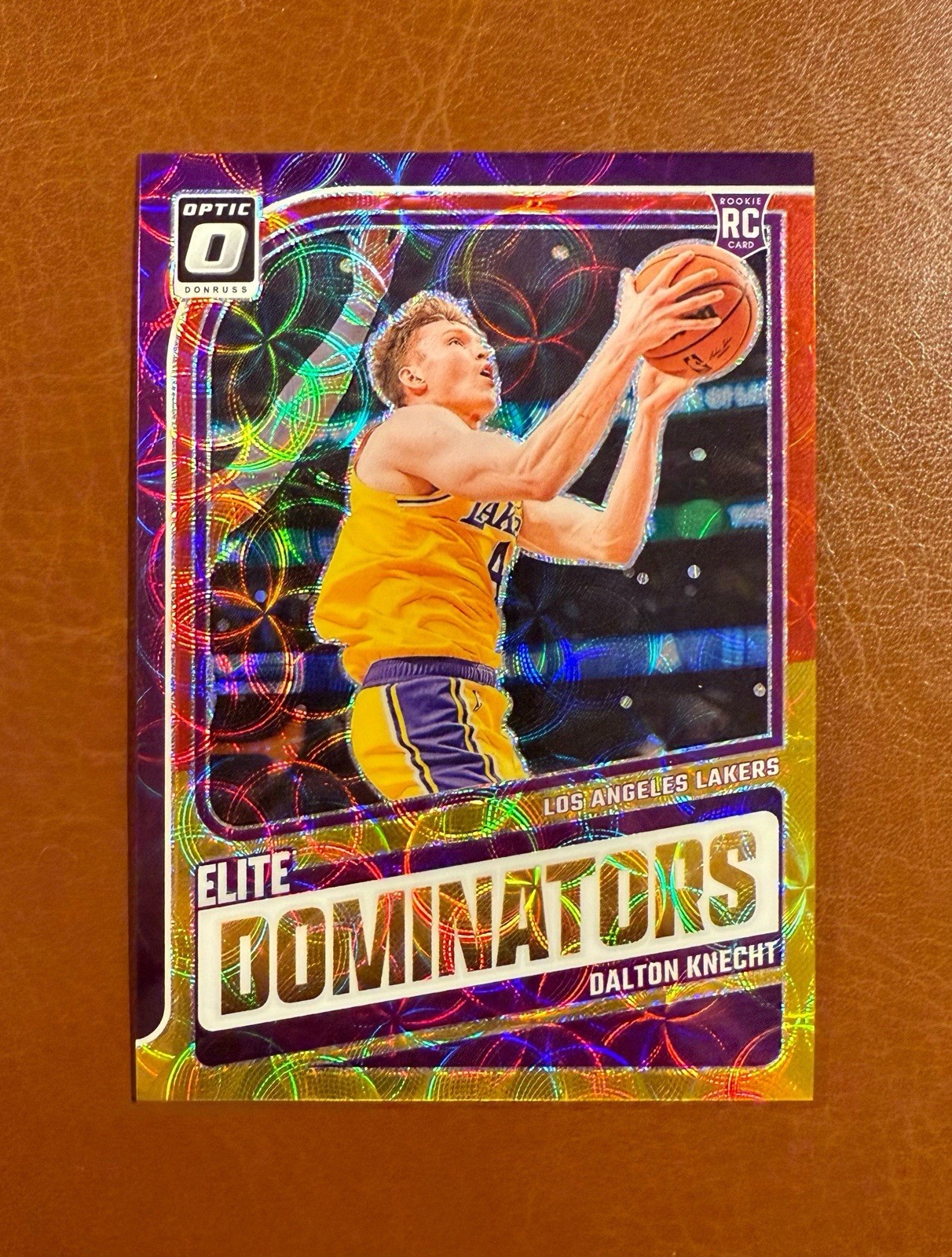 2024-25 Donruss Optic Dalton Knecht #15 RC Elite Dominators Red Gold Scope /99