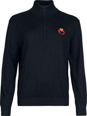 Sesame Street Strickpullover Damen Elmo - Troyer schwarz Fan-Merch, TV-Serien
