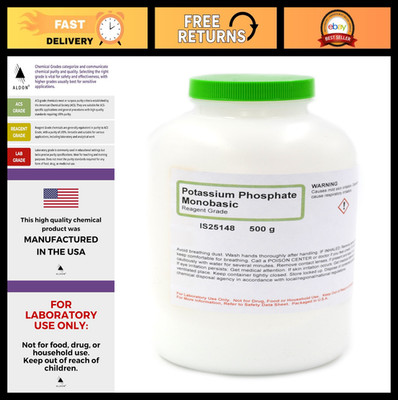 High-Purity Potassium Phosphate Monobasic 500g - Lab Grade Reagent Chemical