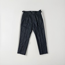 NWOT Todd Snyder Men's Gurkha Belted Linen Pleated Pant Sz 32x20 Black Rare