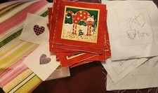 Misc Preprinted Musc Quilt Blocks Squares Chr...
