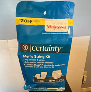 Walgreens Certainty Men's Sizing Kit Maximum Absorbency 1 Guard S/M & L/XL