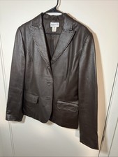 Pendleton Vintage 100 Leather Large Tall Womens Supple Brown Blazer Jacket