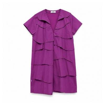 Jijil magenta layered ruffle v-neck sheath dress (EU 44, US 12/14)