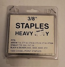 Unbranded Pack Of 3/8" Heavy-duty Chisel Point Staples - NOS