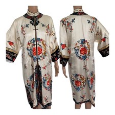 WW2 Souvenir Robe Phillipines Embroidered Kimono Vintage Silk AS IS