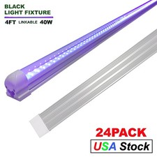 4Ft UV Led Black Light Bar, T8 Linkable Blacklight Fixture 40W for DJ Stage Club