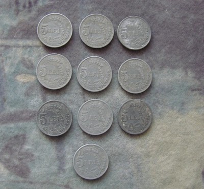 10 X 5 Lei 1942.   Rumänien.  Zink