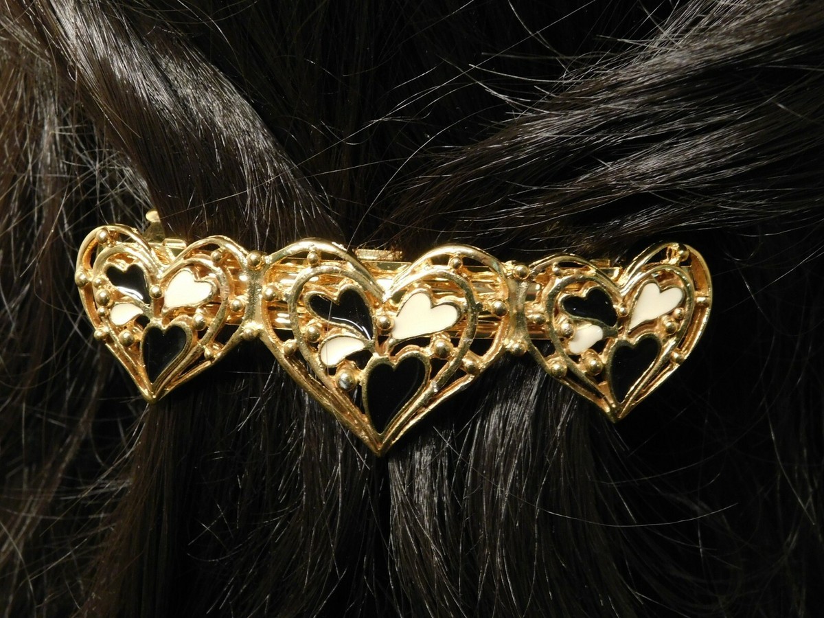 Vintage heart hair clip Vintage Heart Hair Clip Rhinestone | TheBridesBouquet main image 2