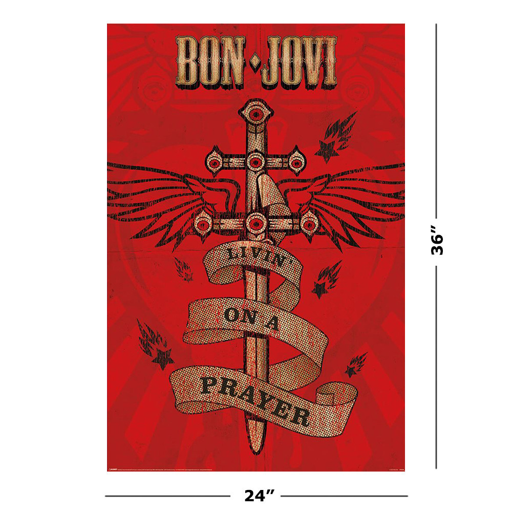 Bon Jovi - Music Poster (Livin' On A Prayer) (Size: 24
