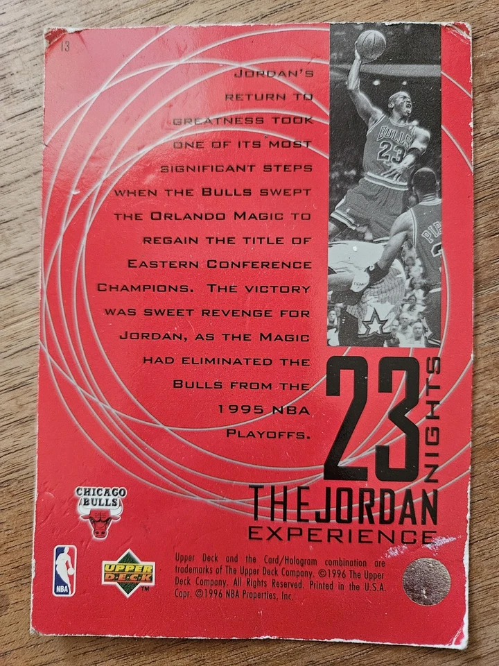 Upper Deck 23 Nights The Jordan Experience Jumbo Michael Jordan #13 1997 - Image 2 of 2