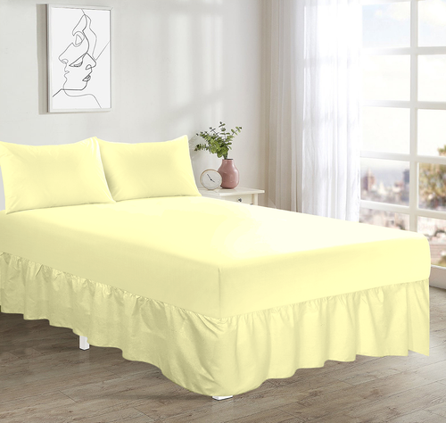 Plain Lemon Premium Bedding Set Customisable - Fitted Flat Duvet & Pillowcases - Picture 4 of 17