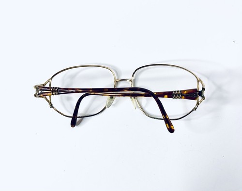 Vtg Christian Dior Gold Tortoise Metal Oval Square Glasses Austria 57 16 135 - Picture 7 of 12