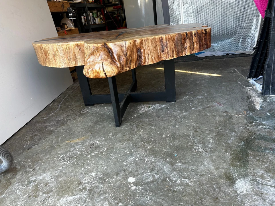solid wood cookie slab coffee table - Image 4 of 4