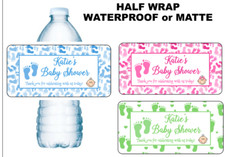20 LITTLE FEET FOOTPRINTS BABY SHOWER PARTY Water Bottle Label Personalized GIFT