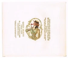 ORIGINAL VINTAGE C1910 SOAP BAR LABEL QUEEN BEAUTY VICTORIAN INDIANA EMBOSSED