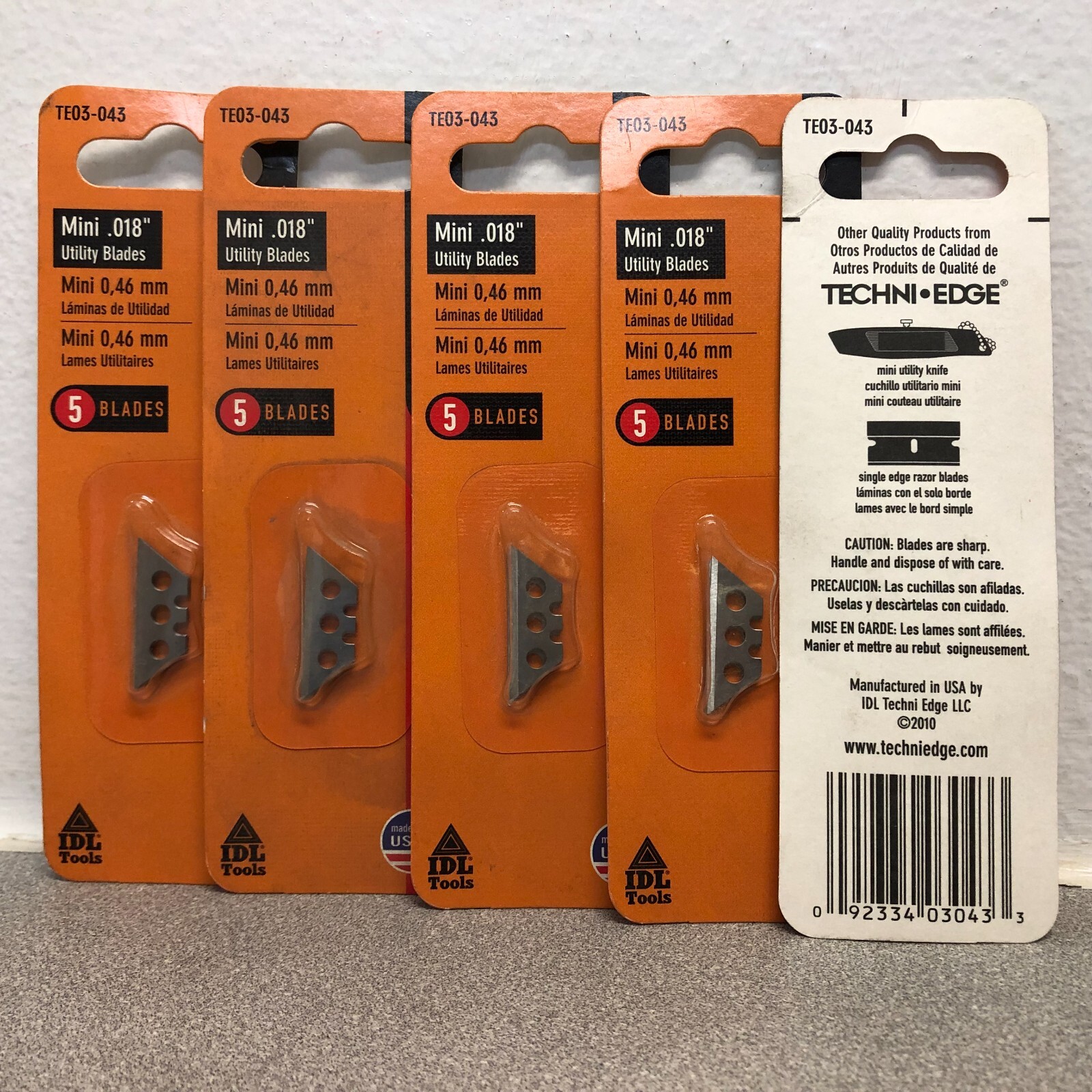 TechniEdge TE03-043 Carbon Steel Single Edge Mini Knife Blade 5 pks of 5 blades