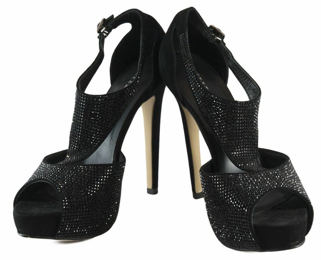 black wide fit heels size 5