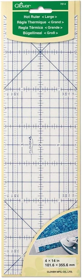 Regla caliente grande Clover, blanca, herramientas y equipo para acolchar Foto 2 de 2