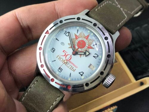 RARE DIAL BOCTOK / VOSTOK CCCP USSR MILITARY MANUAL WIND MENS WATCH 40MM - Picture 8 of 21