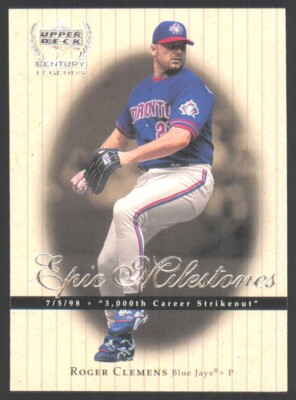 1999 Upper Deck Century Legends Epic Milestones Roger Clemens #EM5