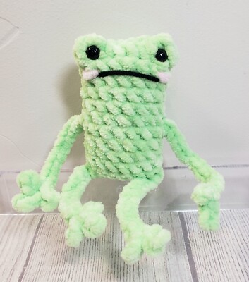 Frog Plush Handmade Plushie Crochet Amigurumi Stuffed Toy