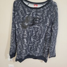 Nike Womens Pullover Sweatshirt Animal Print Snake Size L Black
