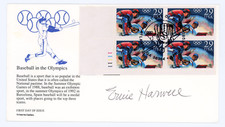 Ernie Harwell Signed 1992 Olympics FDC Cachet HOF Detroit Tigers Autographed