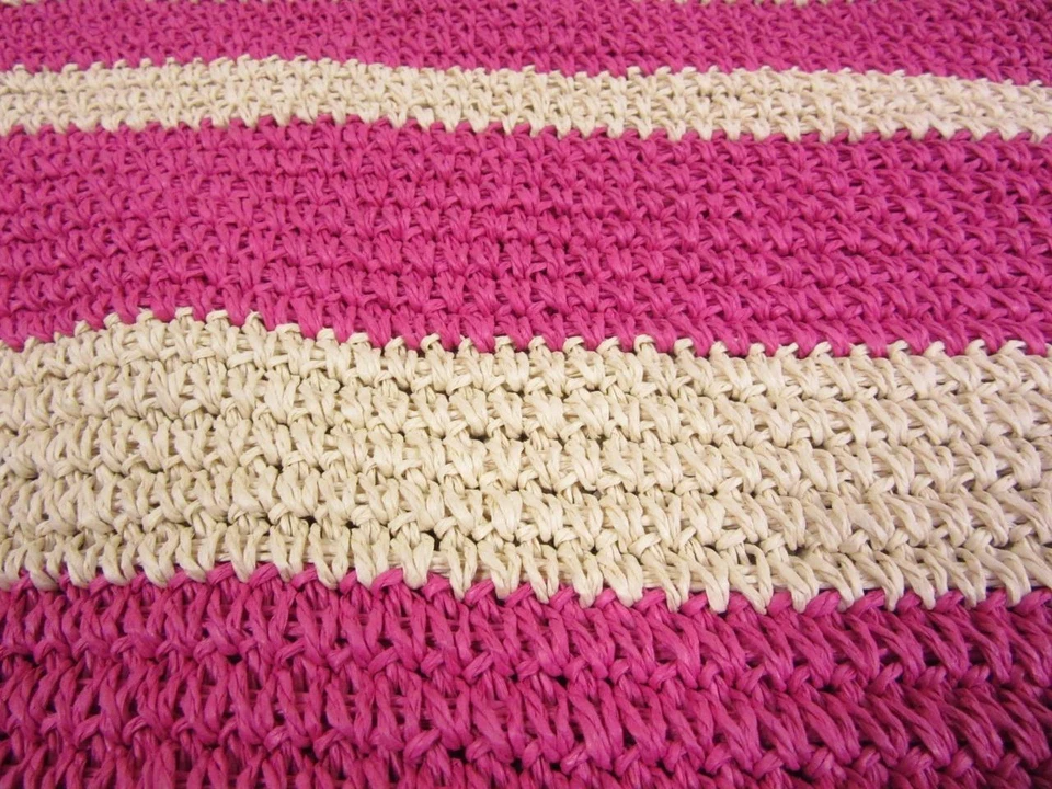 Bolso de Mano Merona Target Cuero Paja Playa Cartera Rosa Metálico Papel/Cuero Foto 2 de 4