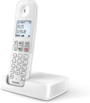 * Philips Cordless Phone D2501W/34 1.8 Inch 500 mAh GAP White (S0424393)