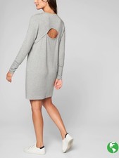 NWT Athleta Crossover Sweatshirt Dress, Light Grey SIZE L  904925 E820