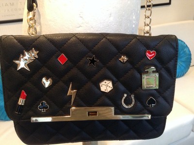 black quilted handbag