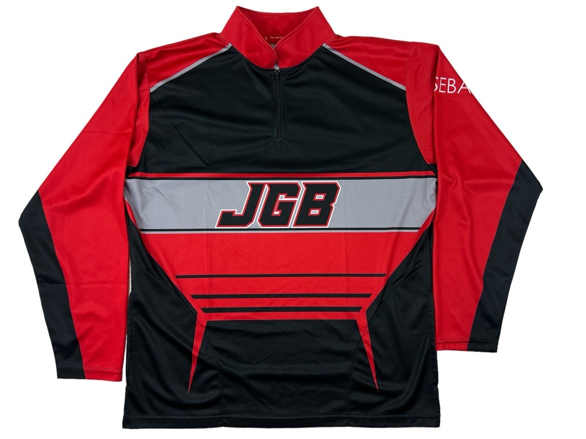 Major Thread Apparel Red Long Sleeve Pullover Baseball Shirt Sz L