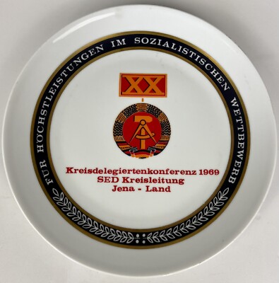 Schmuckteller SED Kreisleitung Konferenz Jena 1969 DDR Kahla Porzellan original