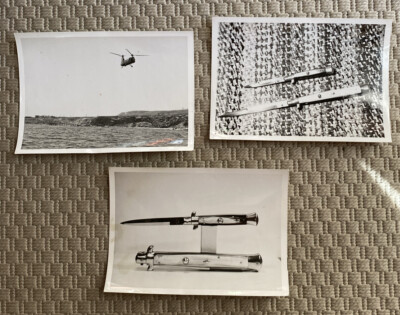 Lot 3 Old Photos Helicopter Piasecki Transport , AFH Knives 5''x7'' B&W '50s