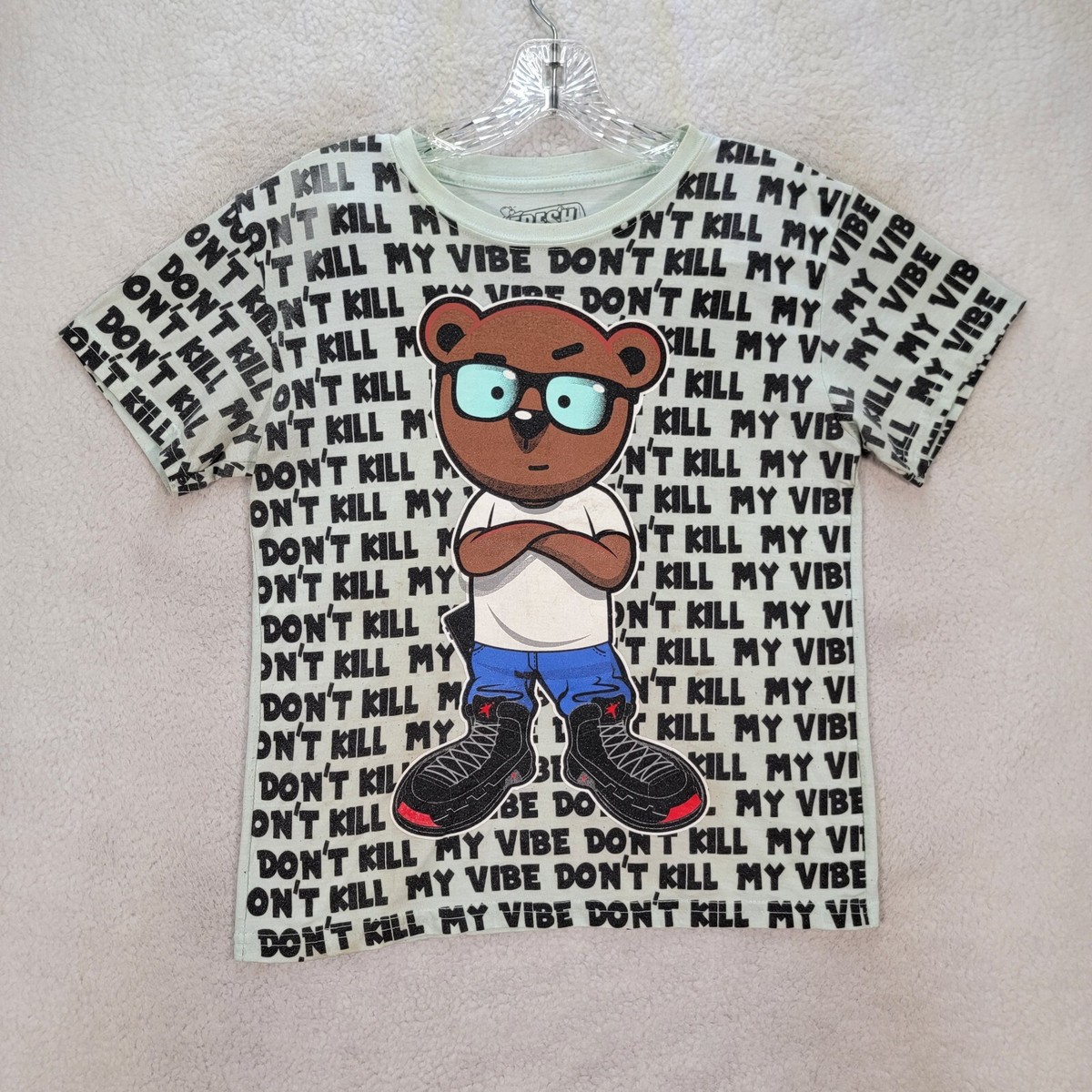 Fresh Laundry Supreme Bear Graphic Tee Dont My Vibe Slim FLAW T 