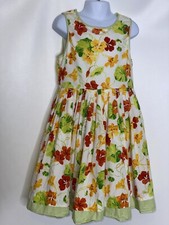 Polly  Friends Girls Floral Sleeveless Dress Seersucker Trim Sz 6x