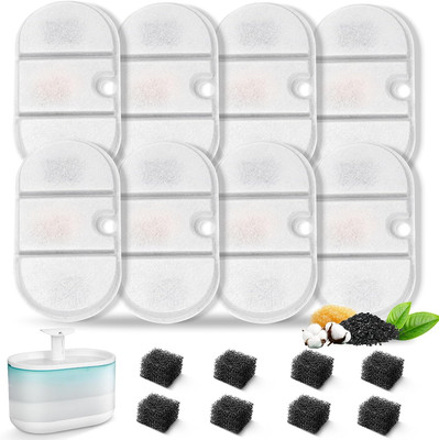 16 Packs Replacement Cat Water Fountain Filters Compatible with PETLIBRO Capsule