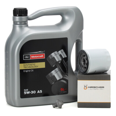 5L MOTORCRAFT 5W30 A5 + HIRSCHER Ölfilter für FORD FIESTA FOCUS MONDEO 1.0-2.3