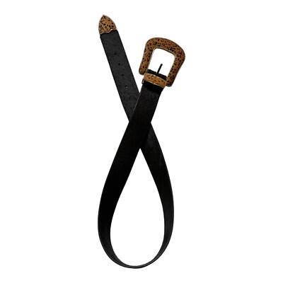 Lake Shore Drive Accessories Black Leopard Calf Hair Belt  display picture 1