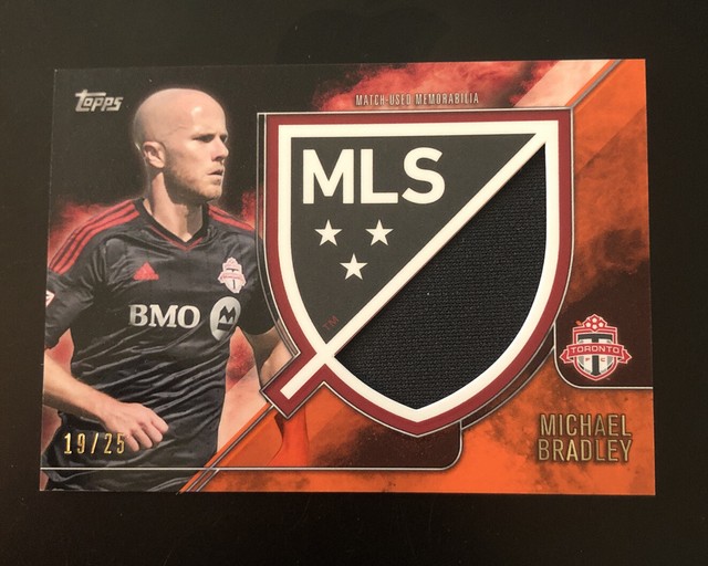 2015 Michael Bradley /25 Topps MLS Relic Orange Crest Patch - Toronto FC